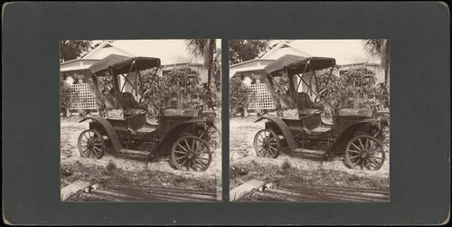 [Pair of Stereograph Views of Early Automobiles] by C. H. Graves, photograph, 1902-1903