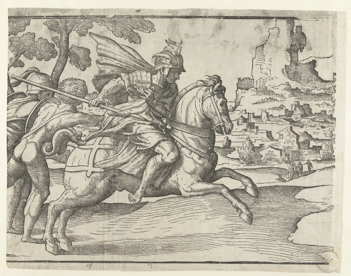 Jager te paard by Unknown, print, 1540-1545