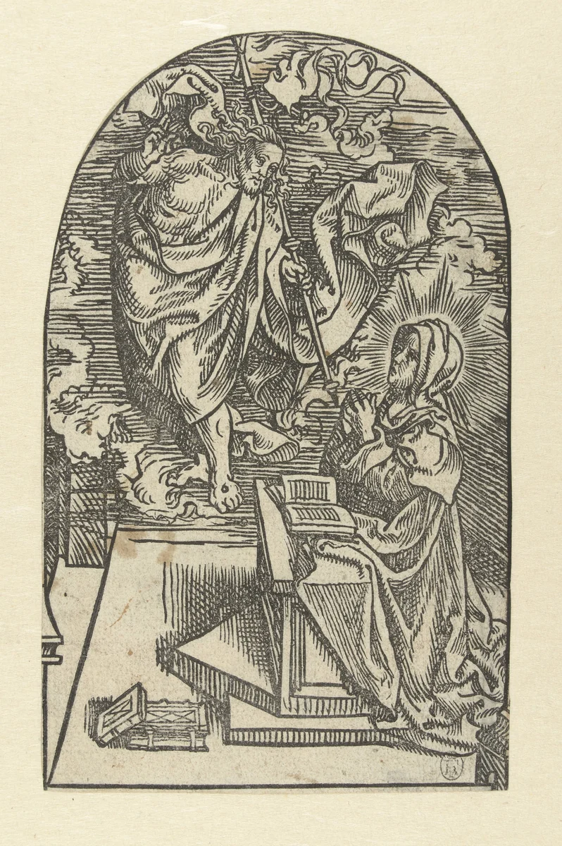 Christus verschijnt aan Maria by Jacob Cornelisz van Oostsanen, print, 1507
