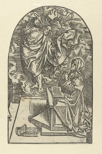 Christus verschijnt aan Maria by Jacob Cornelisz van Oostsanen, print, 1507
