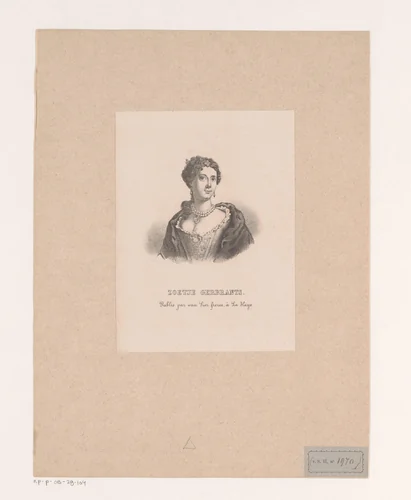 Portret van literair personage Zoetje Gerbrants by anonymous, print, 1840-1850