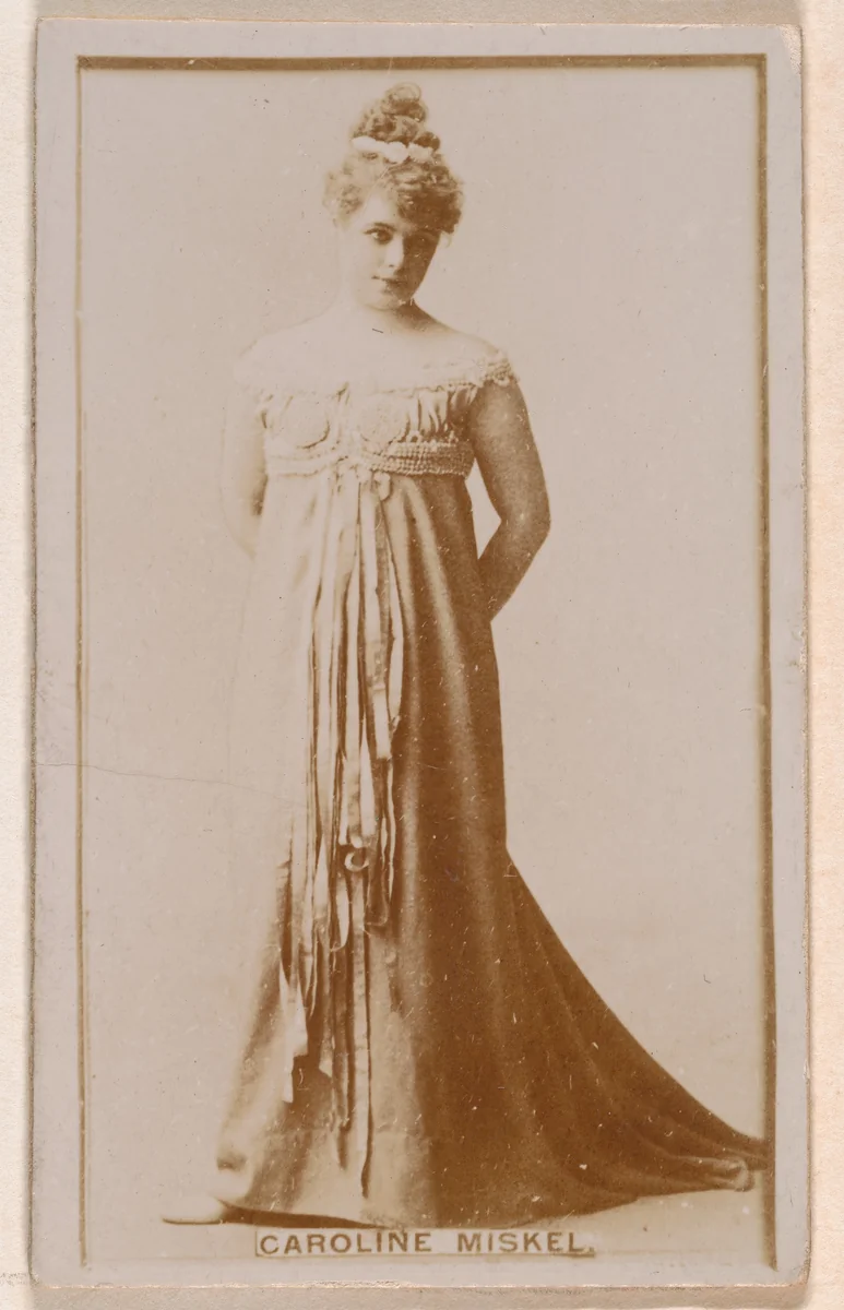 Caroline Miskel, from the Actresses series (N245) issued by Kinney Brothers to promote Sweet Caporal Cigarettes by Kinney Brothers Tobacco Company, photograph, 1890
