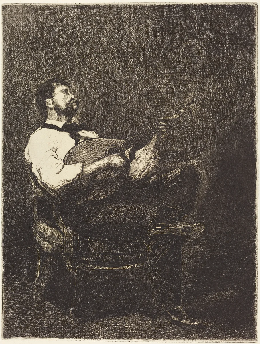Guitar Player (Joueur de Guitare) by François Bonvin, portfolio, 1861