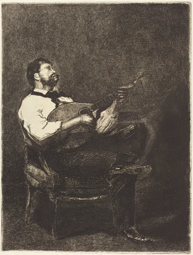 Guitar Player (Joueur de Guitare) by François Bonvin, portfolio, 1861