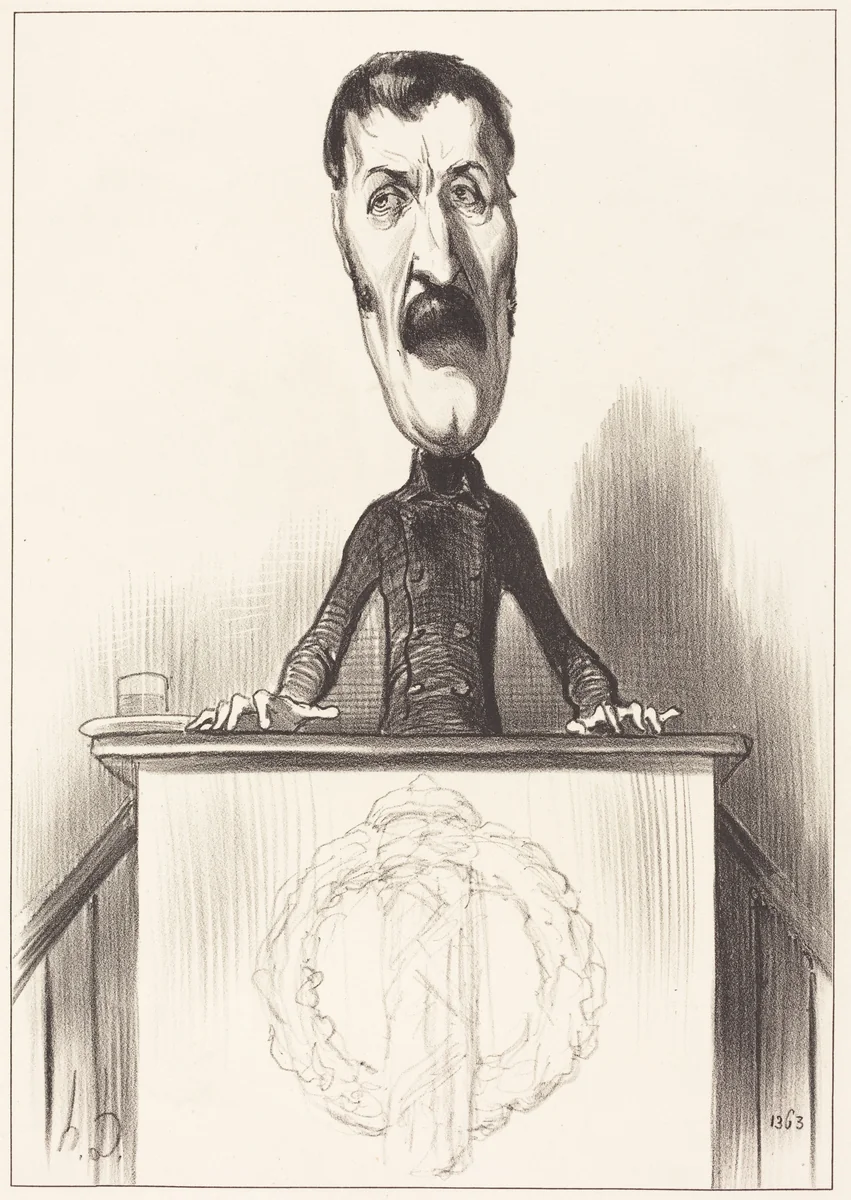 Jules Bastide by Honoré Daumier, print, 1849