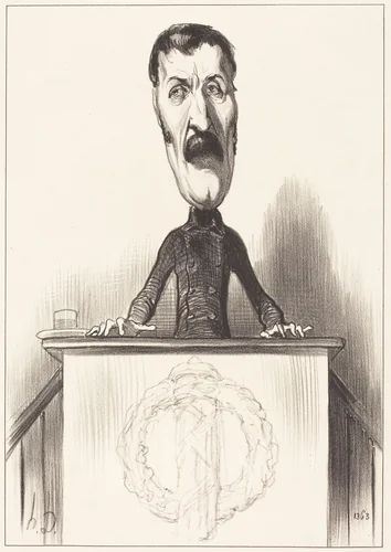 Jules Bastide by Honoré Daumier, print, 1849