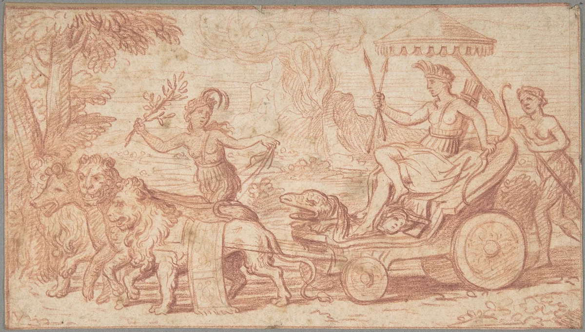 Allegory of America by Louis Licherie de Beurie, drawing, 1640-1687
