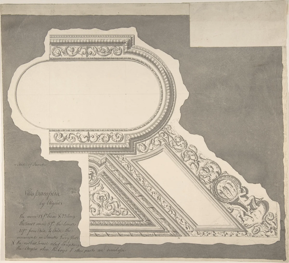 Ceiling of Staircase, Palazzo Mattei by Sir William Chambers, drawing, 1745-1760