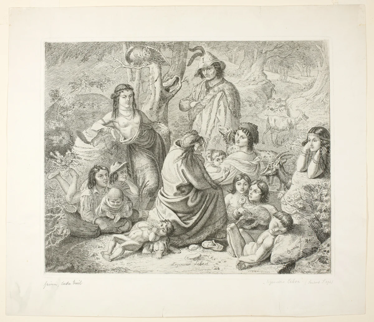 Gypsy Life by Ludwig Emil Grimm, print, 1840