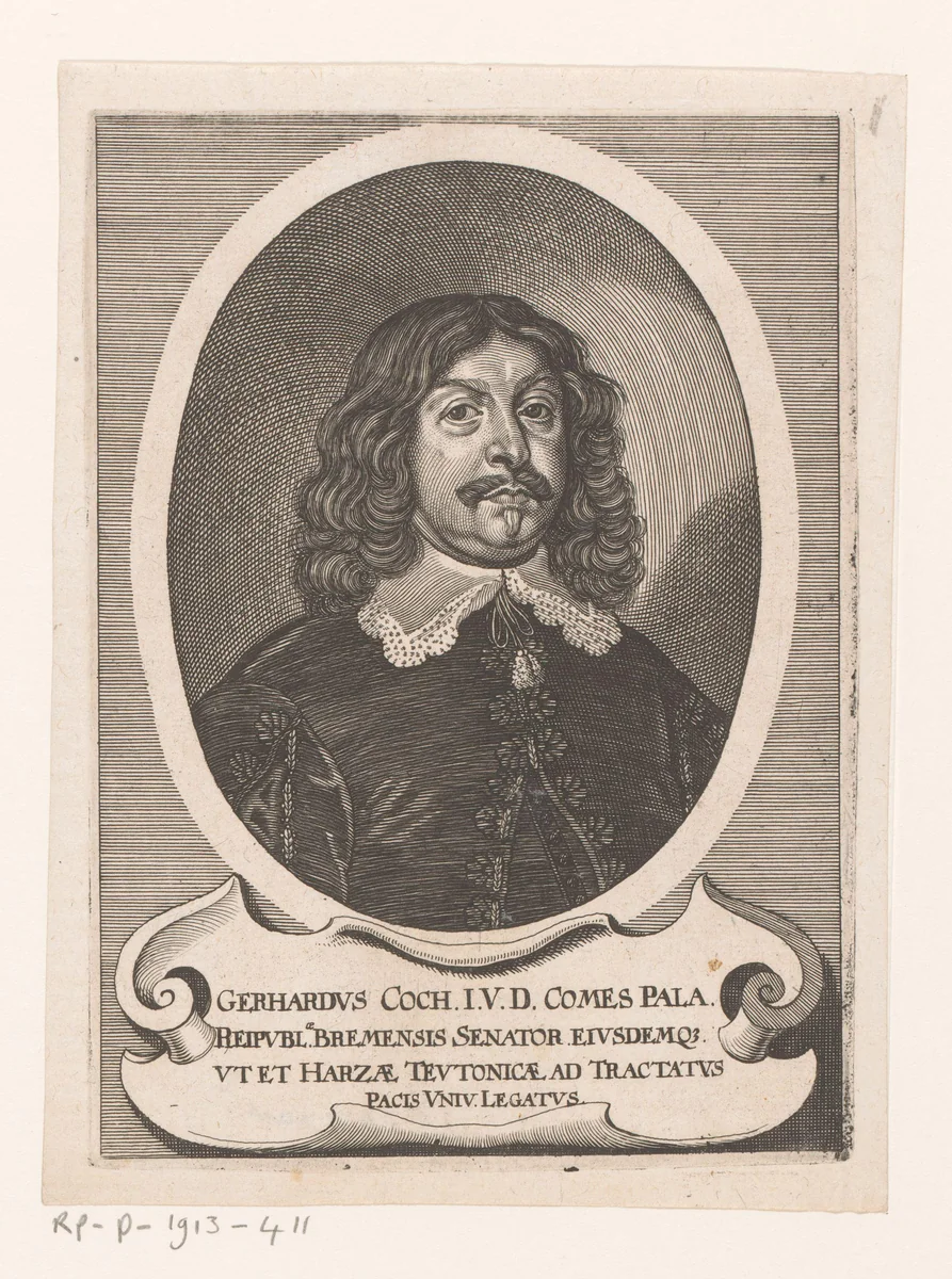 Portret van Gerhard Coch by Peter Aubry, book, 1652