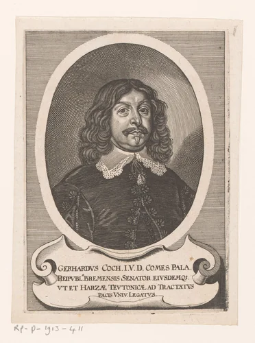 Portret van Gerhard Coch by Peter Aubry, book, 1652