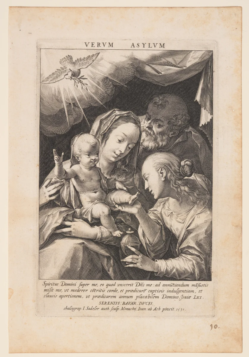 Holy Family by Johannes Sadeler I, print, 1591