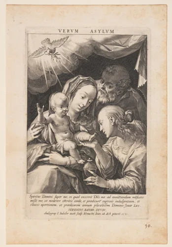 Holy Family by Johannes Sadeler I, print, 1591