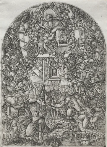 The Apocalpse: St. John Summoned to Heaven by Jean Duvet, print, 1555