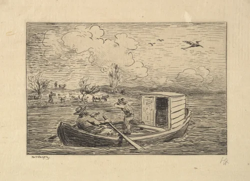 Calling to Shore by Charles-François Daubigny, print, 1861