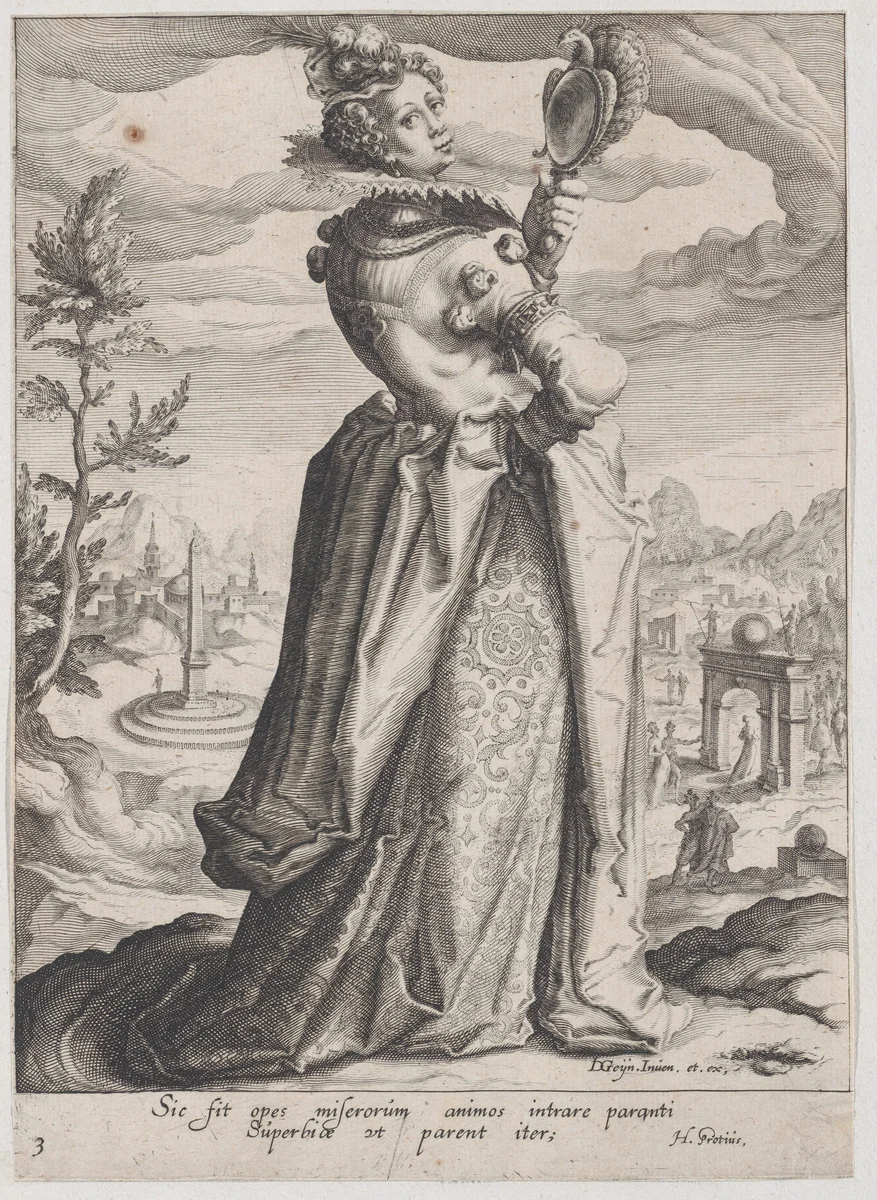 Pride, from "Virtues and Vices" by Zacharias Dolendo, print, 1596-1597