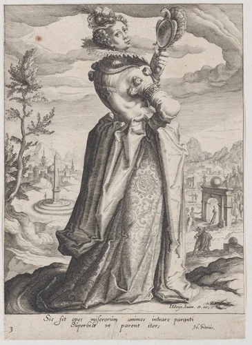 Pride, from "Virtues and Vices" by Zacharias Dolendo, print, 1596-1597