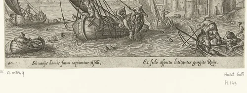 Visvangst op zee by Unknown, print, 1582-1633