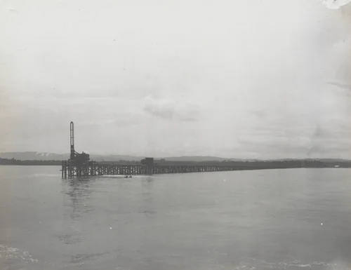 East Breakwater, Limon Bay. Reconstruction of Trestle, P.R.R. Piledriver No. 1 driving Bent No. 198. Station 33 +66.5. Looking east by Unidentified Photographer, photograph, 1915