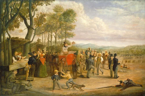 Muster Day by Charles Henry Granger, painting, 1843