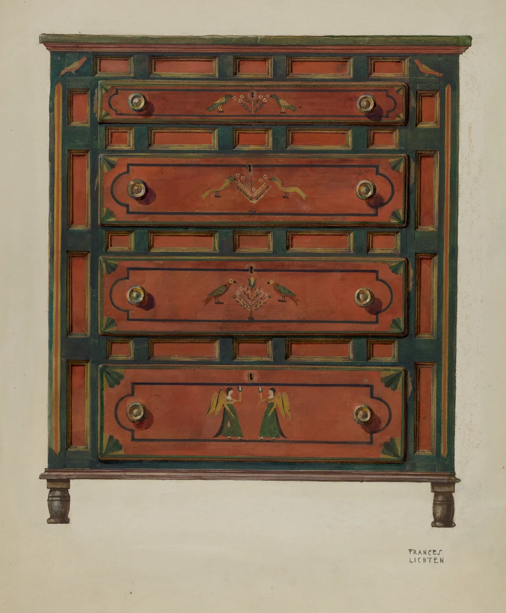 Chest of Drawers by Frances Lichten, index of american design, 1935-1942