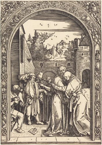 Joachim and Anna at the Golden Gate by Albrecht Dürer, print, 1504