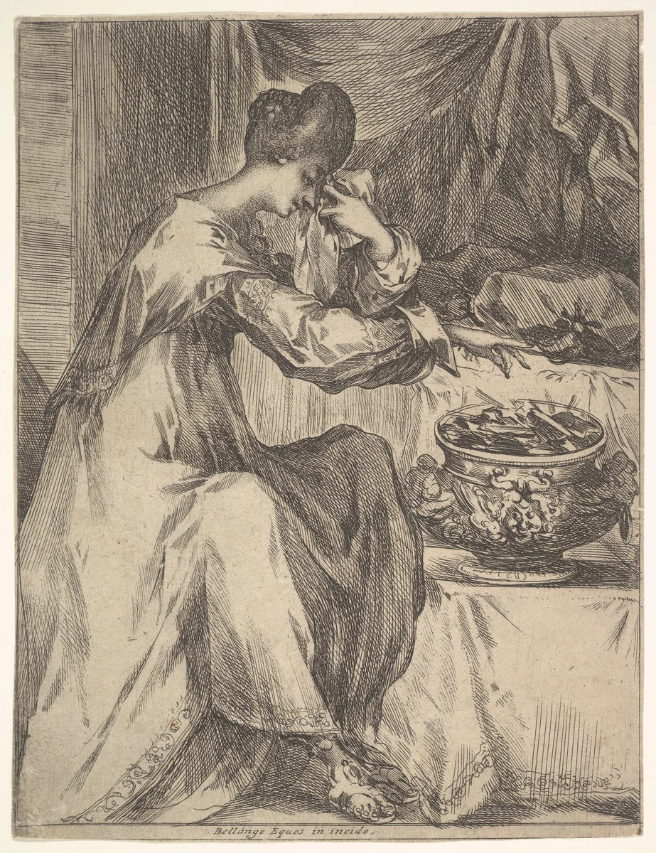 The Suicide of Portia by Jacques Bellange, print, 1612-1616