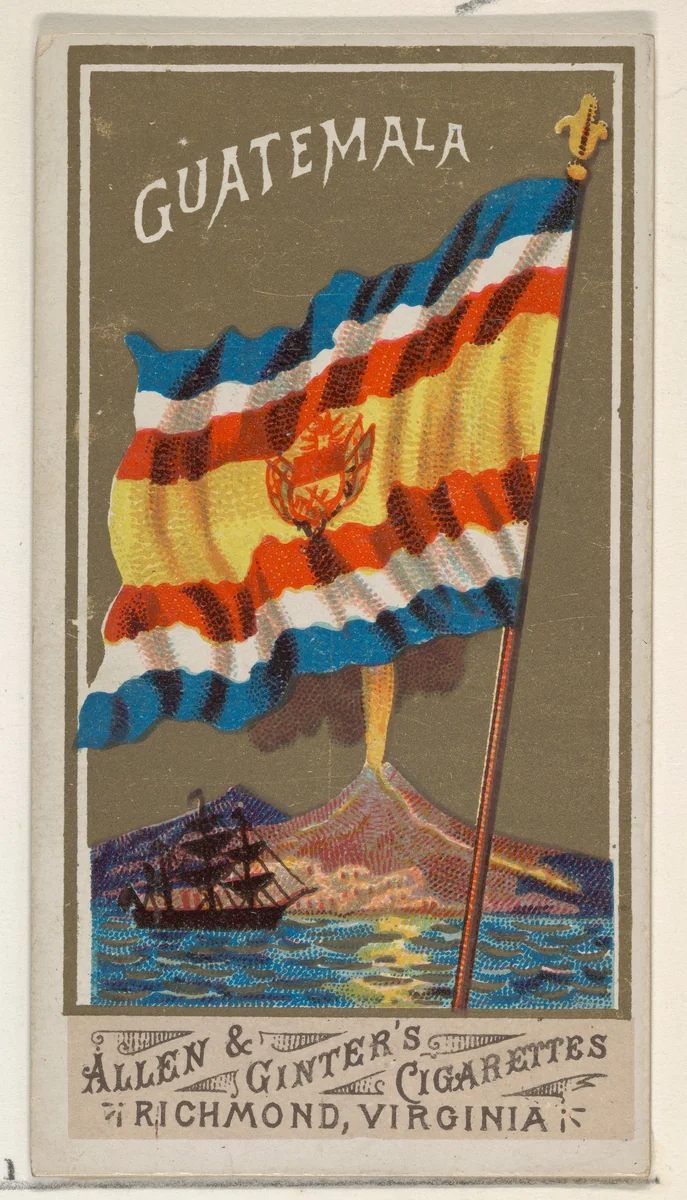 Guatemala, from Flags of All Nations, Series 1 (N9) for Allen & Ginter Cigarettes Brands by Allen & Ginter, print, 1887