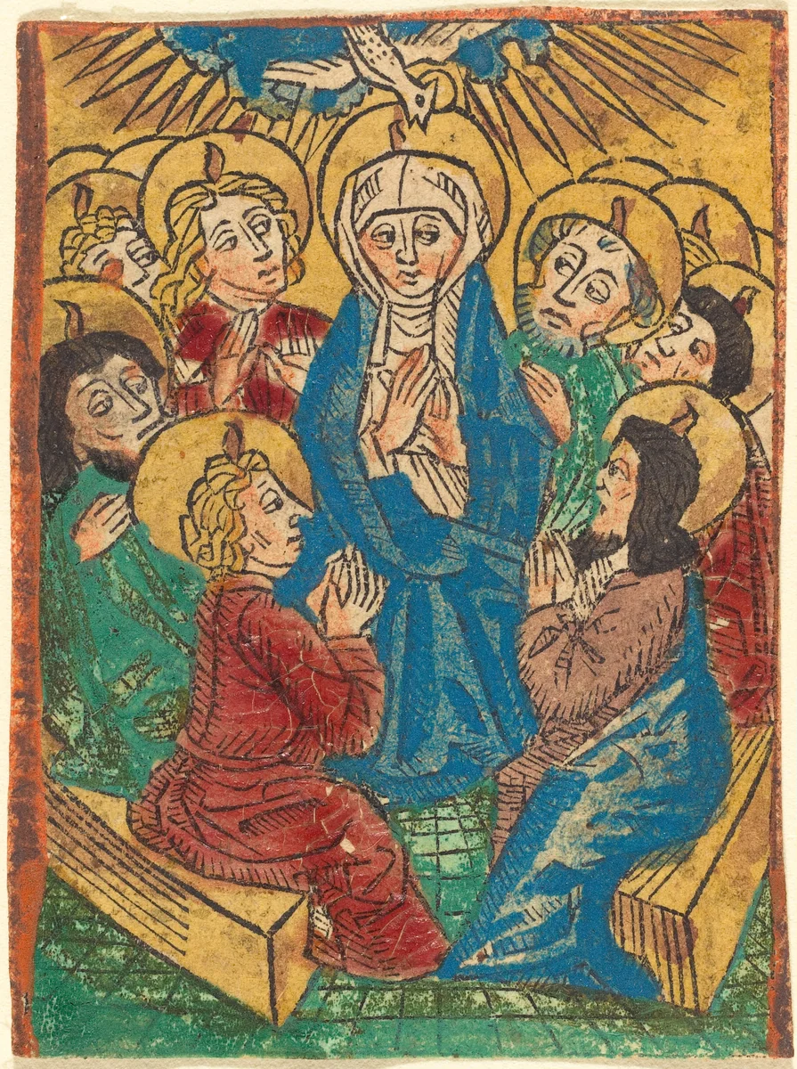 The Descent of the Holy Ghost by German 15th Century, print, 1490