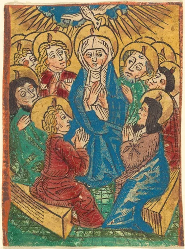 The Descent of the Holy Ghost by German 15th Century, print, 1490