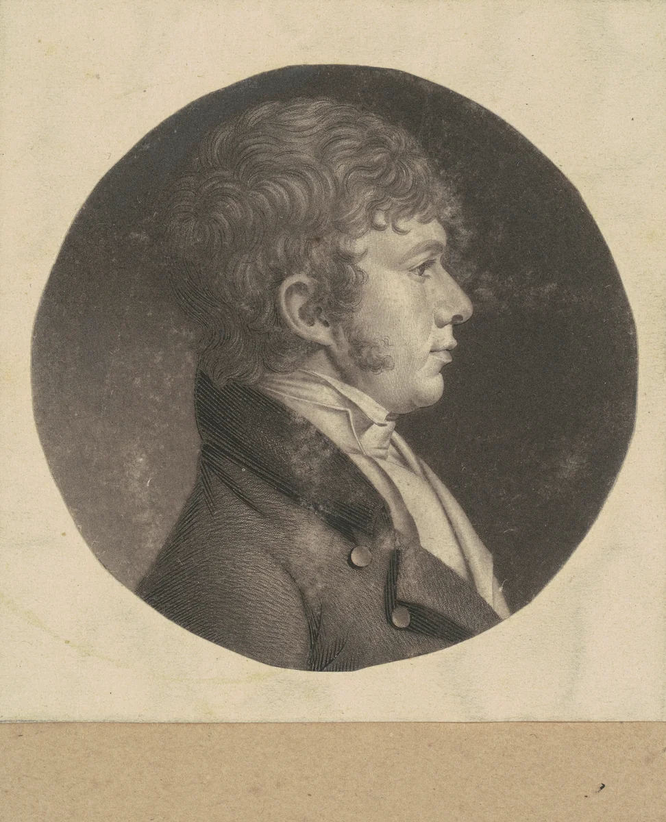 Unidentified Man by Charles B. J. Févret de Saint-Mémin, print, 1798-1803