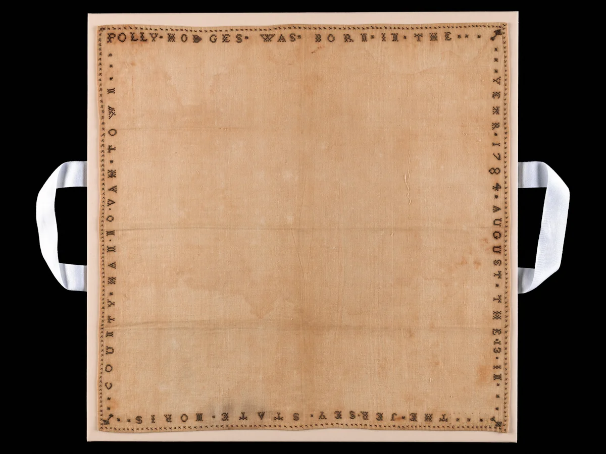 Sampler by Mary Hodges, artwork, 1792-1795