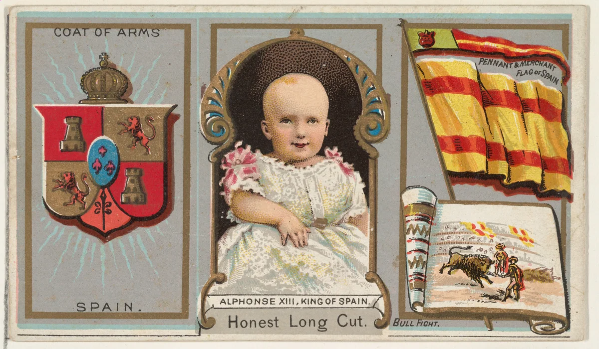 Alphonse XIII, King of Spain, from the Rulers, Flags, and Coats of Arms series (N126-1) issued by W. Duke, Sons & Co. by W. Duke, Sons & Co., print, 1888