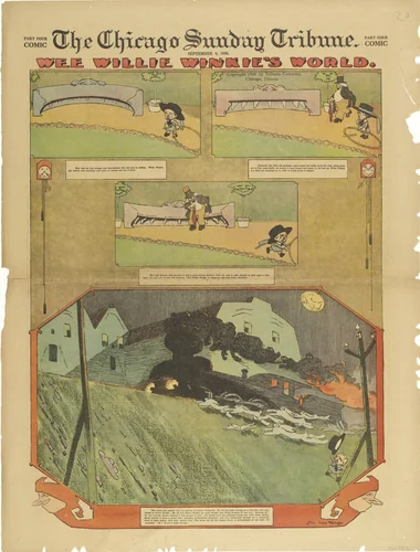 Wee Willie Winkie's World fromThe Chicago Sunday Tribune by Lyonel Feininger, print, 1906