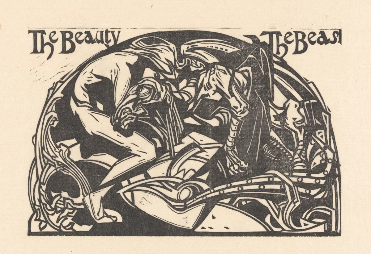 Belle en het Beest by Johannes Josephus Aarts, print, 1881-1934