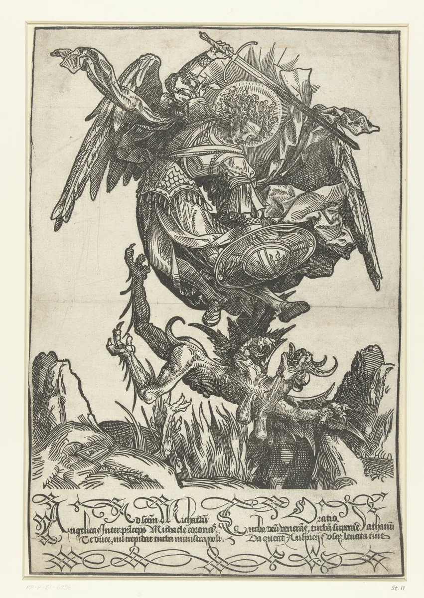 De heilige Michaël by Unknown, print, 1510