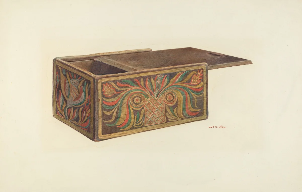 Decorated Box by Carl Strehlau, index of american design, 1935-1942