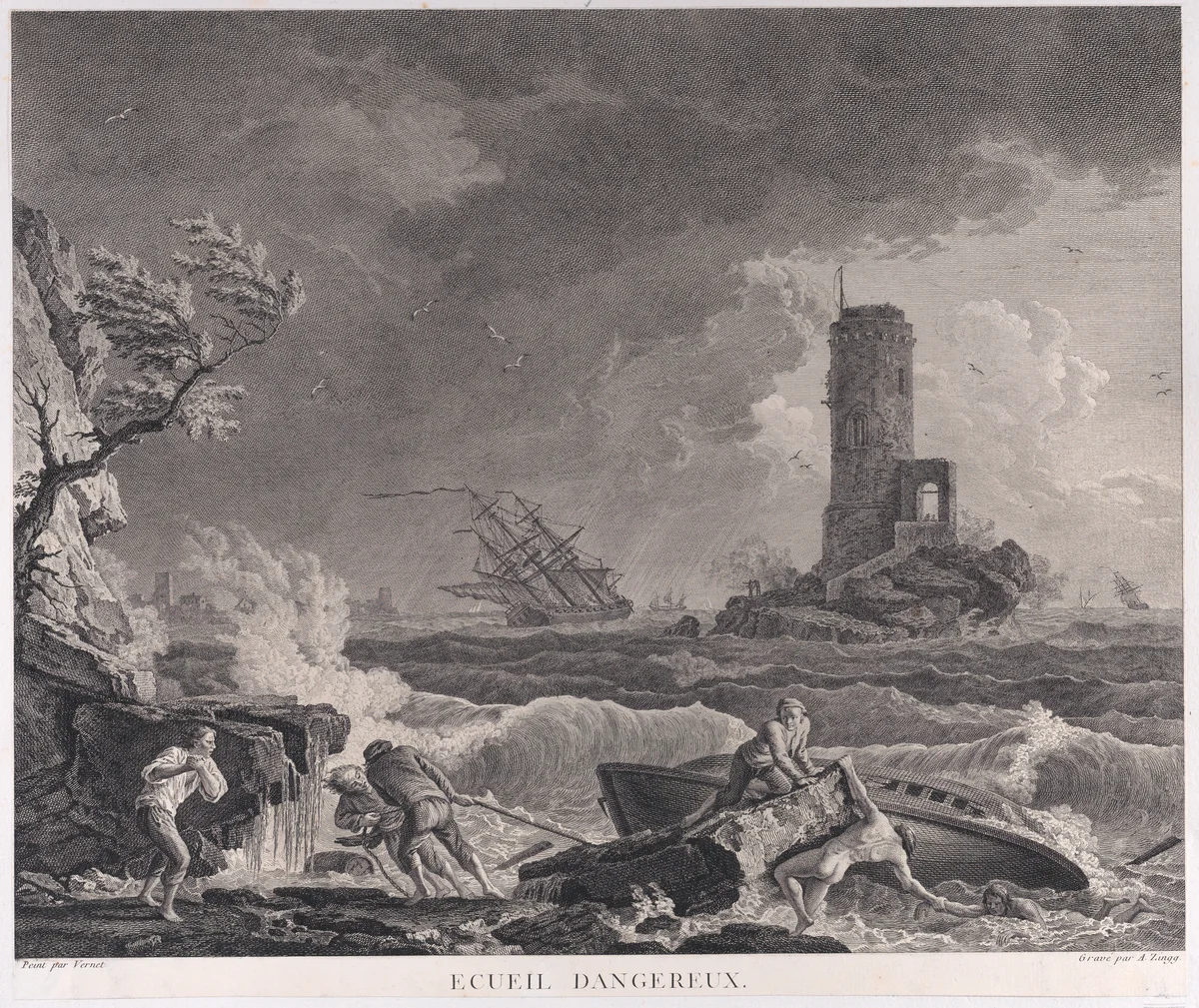 Dangerous Reef by Joseph Vernet, print, 1755-1765