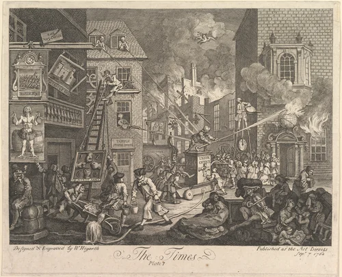 The Times, Plate 1 by William Hogarth, print, 1762