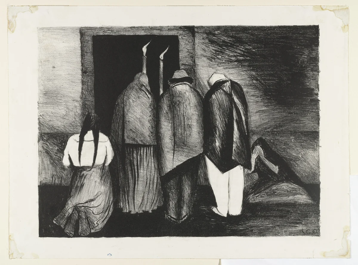 The Requiem (El Requiem) by José Clemente Orozco, print, 1928