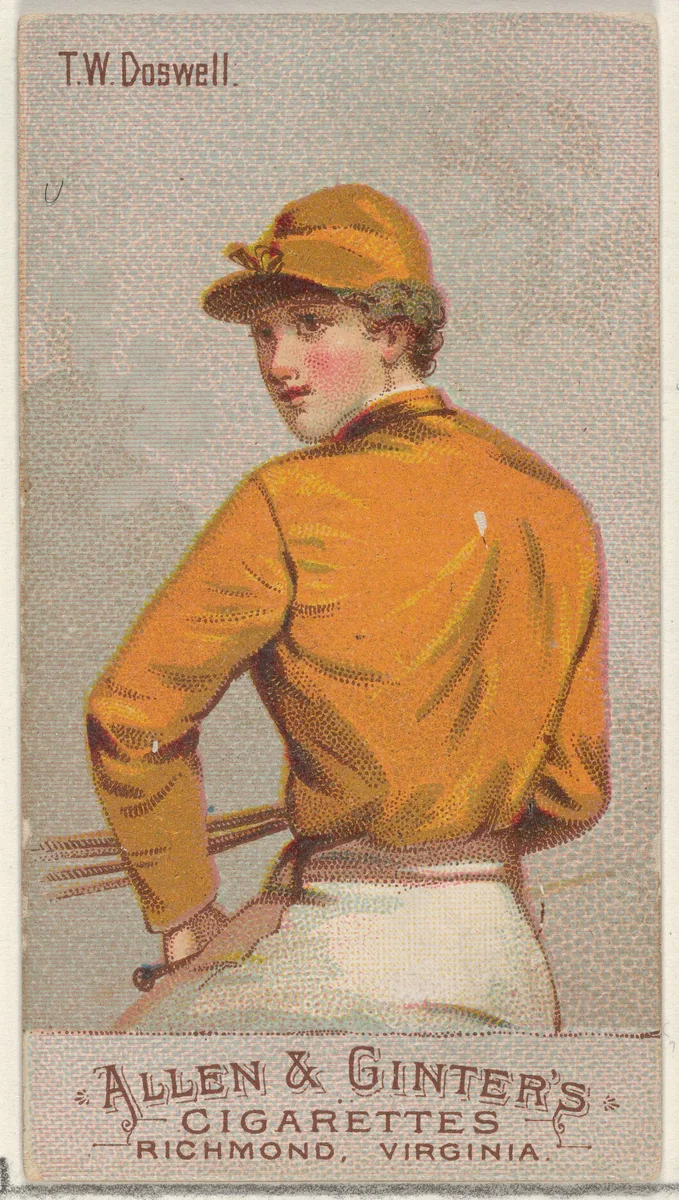 T.W. Doswell, from the Racing Colors of the World series (N22b) for Allen & Ginter Cigarettes by Allen & Ginter, print, 1888