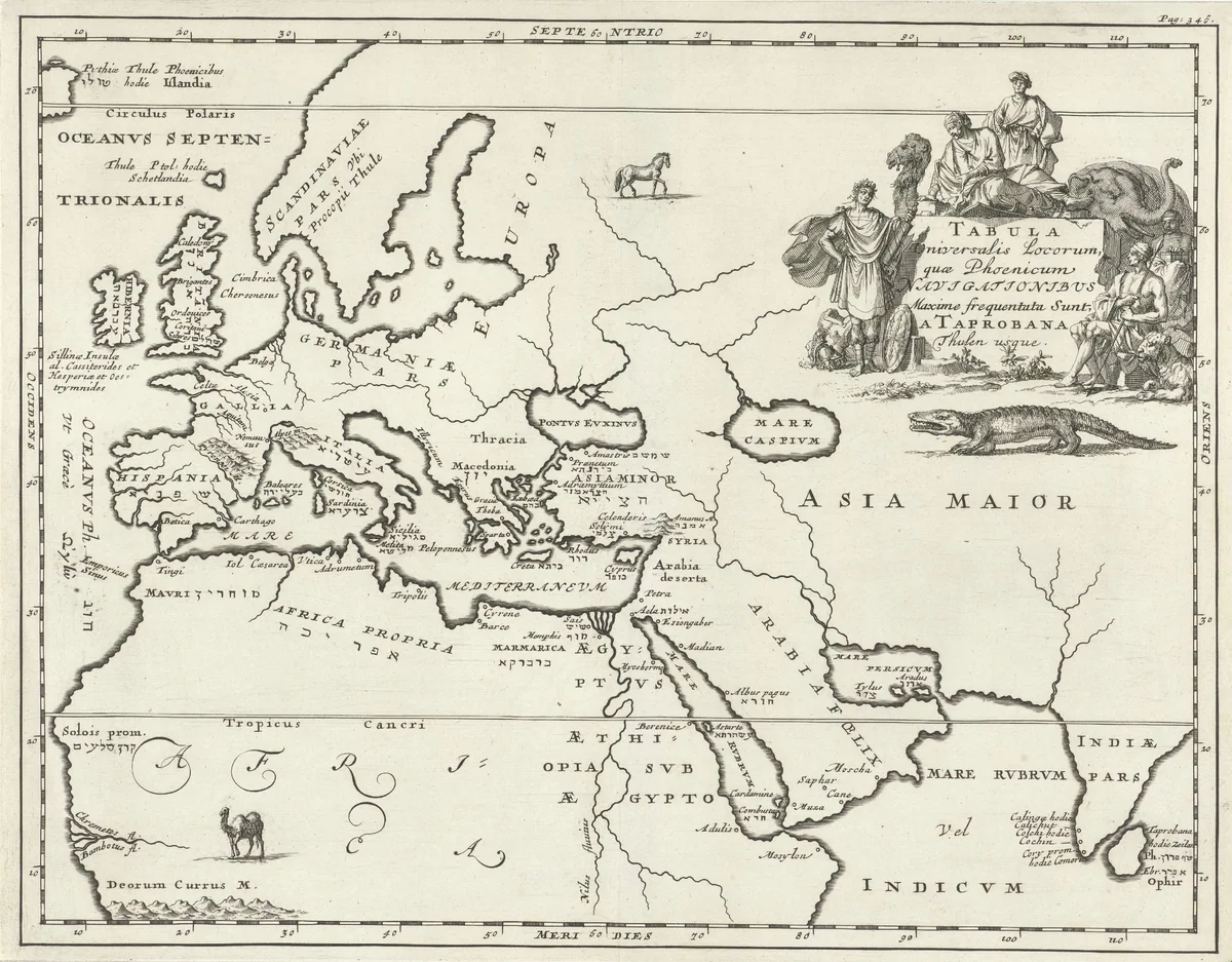Kaart van Europa en gedeelten van Azïe en Afrika by Jan Luyken, print, 1692