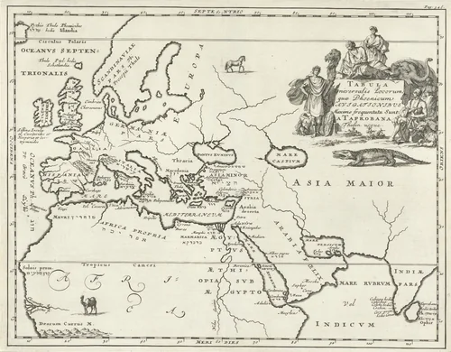 Kaart van Europa en gedeelten van Azïe en Afrika by Jan Luyken, print, 1692