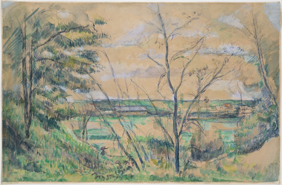 In the Oise Valley by Paul Cézanne, drawing, 1878-1880