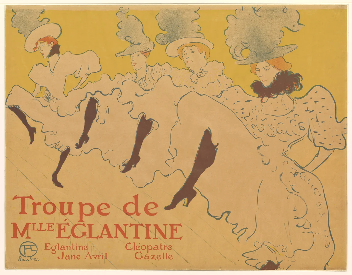 Mademoiselle Eglantine's Troupe (La Troupe de Mademoiselle Églantine) by Henri de Toulouse-Lautrec, print, 1896