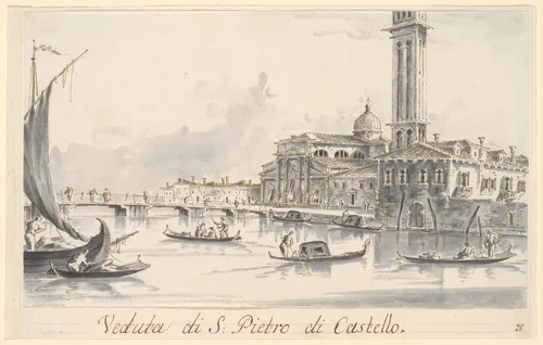 San Pietro di Castello by Giacomo Guardi, drawing, 1801-1831
