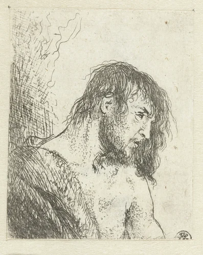Buste van een naakte man by Jan Lievens, print, 1625-1674