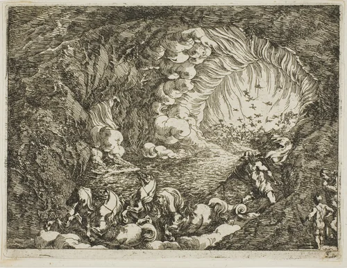Apocalyptic Vision with Sea Gods by Johann Wilhelm Baur, print, 1627-1642