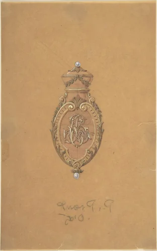 Design for Jewelry by anonymous, drawing, 1800-1899