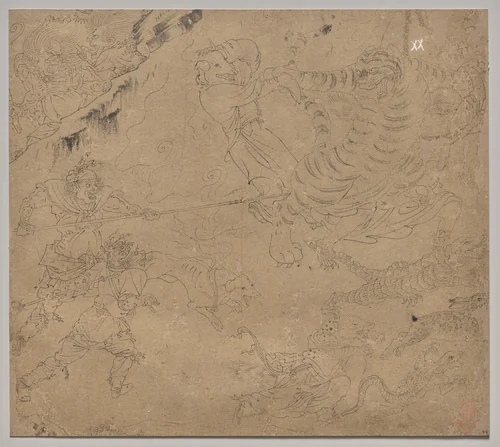 Album of Daoist and Buddhist Themes: Search the Mountain: Leaf 44 by Unknown, painting, 1200-1299